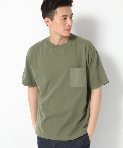 GLOBAL WORK（グローバルワーク）の「【吸水速乾】フハクコンビＢＩＧＴ/740898（Tシャツ/カットソー・メンズ・ホワイト/カーキ/ダークグレー/ブルー・MEDIUM/LARGE/X-LARGE/SMALL）」の20枚目の写真