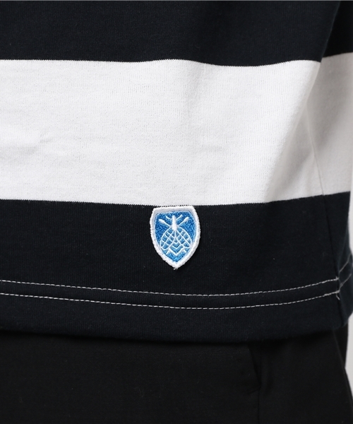 ORCIVAL（オーシバル）の「ORCIVAL 40/2　6.5×6.5 ボーダーバスクシャツ（Tシャツ/カットソー・メンズ・ベージュ/ネイビー/イエロー/グレー/ブラック・5/3/4）」の10枚目の写真