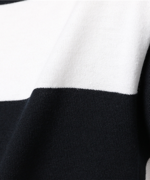 ORCIVAL（オーシバル）の「ORCIVAL 40/2　6.5×6.5 ボーダーバスクシャツ（Tシャツ/カットソー・メンズ・ベージュ/ネイビー/イエロー/グレー/ブラック・5/3/4）」の11枚目の写真