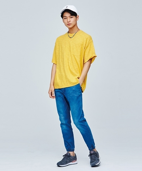 WEGO（ウィゴー）の「WEGO/スラブビッグシルエットポケットカットソー（Tシャツ/カットソー・メンズ・ピンク/ライム/ホワイト/レッド/サックスブルー/ブルー系その他5/ブラック系その他5/ネイビー/ロイヤルブルー/イエロー/ブルー系その他/トリコロール/ワイン/ダークグリーン/ベージュ系その他5/レッド系その他5/ホワイト系その他5・SMALL/LARGE/MEDIUM）」の18枚目の写真