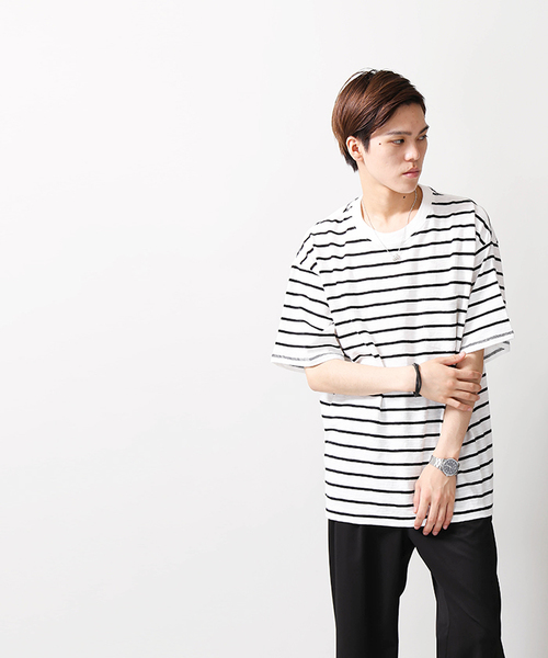 WEGO（ウィゴー）の「WEGO/スラブビッグシルエットポケットカットソー（Tシャツ/カットソー・メンズ・ピンク/ライム/ホワイト/レッド/サックスブルー/ブルー系その他5/ブラック系その他5/ネイビー/ロイヤルブルー/イエロー/ブルー系その他/トリコロール/ワイン/ダークグリーン/ベージュ系その他5/レッド系その他5/ホワイト系その他5・SMALL/LARGE/MEDIUM）」の21枚目の写真