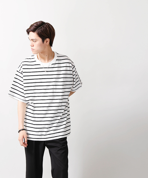 WEGO（ウィゴー）の「WEGO/スラブビッグシルエットポケットカットソー（Tシャツ/カットソー・メンズ・ピンク/ライム/ホワイト/レッド/サックスブルー/ブルー系その他5/ブラック系その他5/ネイビー/ロイヤルブルー/イエロー/ブルー系その他/トリコロール/ワイン/ダークグリーン/ベージュ系その他5/レッド系その他5/ホワイト系その他5・SMALL/LARGE/MEDIUM）」の22枚目の写真