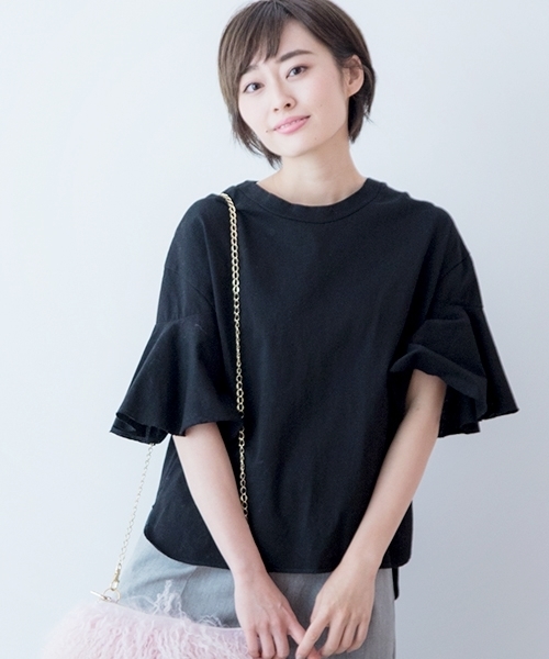 Banner Barrett（バナーバレット）の「BL JERSEY TOPS（Tシャツ/カットソー・レディース・ベージュ/ブラック/グリーン/オフホワイト・38）」の3枚目の写真