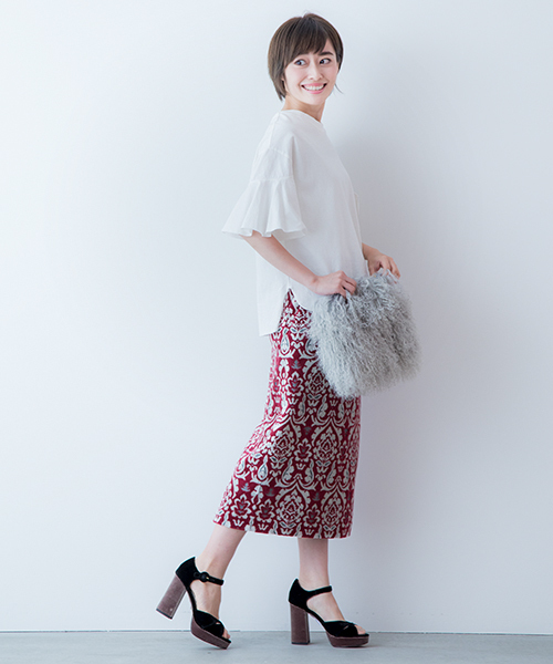 Banner Barrett（バナーバレット）の「BL JERSEY TOPS（Tシャツ/カットソー・レディース・ベージュ/ブラック/グリーン/オフホワイト・38）」の6枚目の写真