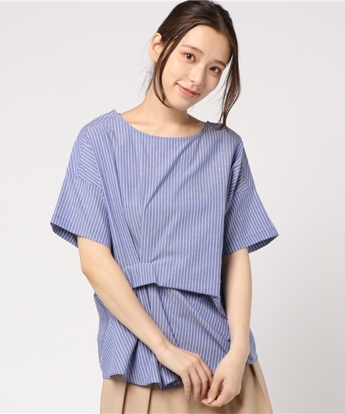 un dix cors(アンディコール)の「デザインタックブラウス(シャツ/ブラウス・レディース・ホワイト/その他18・フリ-)」の1枚目の写真