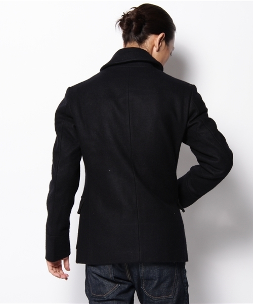 UNION STATION(ユニオンステーション)の「ショールカラーメルトンコート(ピーコート・メンズ・ブラック/グレー/ネイビー/ブラック系その他・MEDIUM/LARGE/LL)」の6枚目の写真