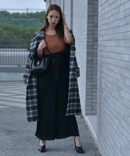 Royal Party ロイヤルパーティー の チェック柄ロングコート その他アウター Wear