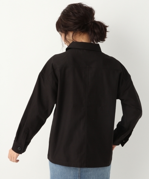 A part by（アパートバイ）の「Cミリタリーシャツジャケット 769453 （ミリタリージャケット・レディース・ブラック/カーキ・FREE）」の10枚目の写真