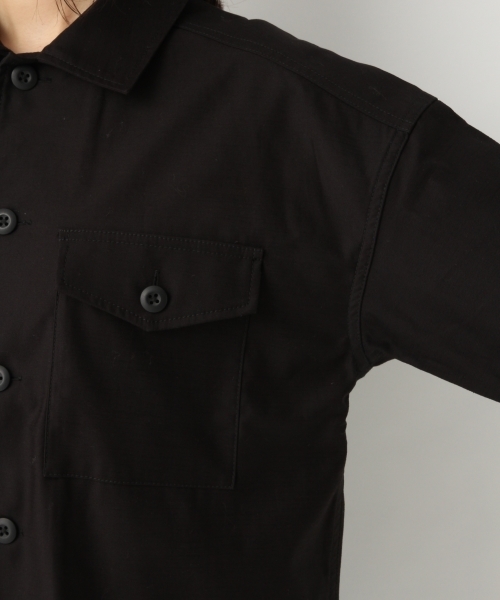 A part by（アパートバイ）の「Cミリタリーシャツジャケット 769453 （ミリタリージャケット・レディース・ブラック/カーキ・FREE）」の14枚目の写真