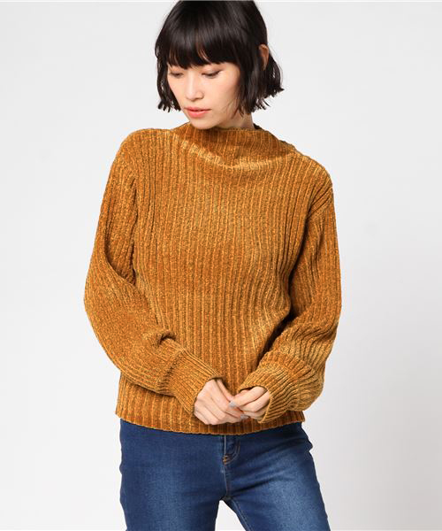 VENCEEXCHANGE（ヴァンスエクスチェンジ）の「ベロアモールボトルネックニット               （ニット/セーター・レディース・ブラック/レッド/オフホワイト/マスタード・MEDIUM）」の13枚目の写真