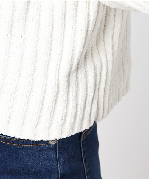 VENCEEXCHANGE（ヴァンスエクスチェンジ）の「ベロアモールボトルネックニット               （ニット/セーター・レディース・ブラック/レッド/オフホワイト/マスタード・MEDIUM）」の10枚目の写真