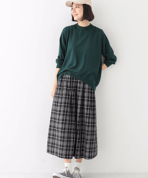 earth music&ecology（アースミュージックアンドエコロジー）の「チェックタックスカート（スカート・レディース・グレー/グリーン/ボルドー/マスタード・FREE）」の15枚目の写真