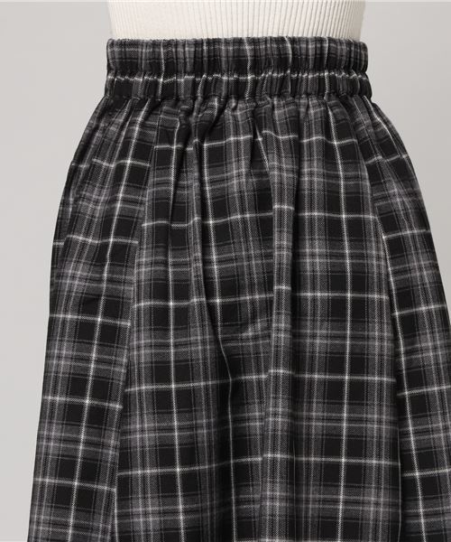 earth music&ecology（アースミュージックアンドエコロジー）の「チェックタックスカート（スカート・レディース・グレー/グリーン/ボルドー/マスタード・FREE）」の7枚目の写真