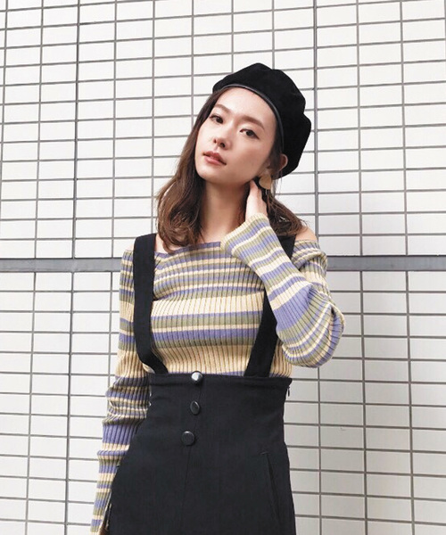 MURUA（ムルーア）の「スリットフィットニット（ニット/セーター・レディース・ホワイト/ブラック/イエロー/その他1・FREE）」の4枚目の写真