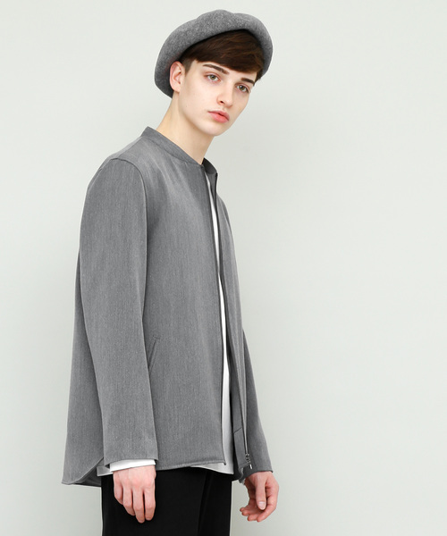 EMMA CLOTHES(エマクローズ)の「TRストレッチノーカラージャケット(ノーカラージャケット・メンズ・チャコールグレー/ベージュ/ブラック/ネイビー・L/M)」の10枚目の写真