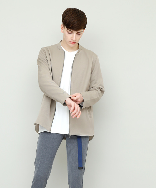 EMMA CLOTHES(エマクローズ)の「TRストレッチノーカラージャケット(ノーカラージャケット・メンズ・チャコールグレー/ベージュ/ブラック/ネイビー・L/M)」の13枚目の写真