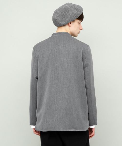 EMMA CLOTHES(エマクローズ)の「TRストレッチノーカラージャケット(ノーカラージャケット・メンズ・チャコールグレー/ベージュ/ブラック/ネイビー・L/M)」の19枚目の写真