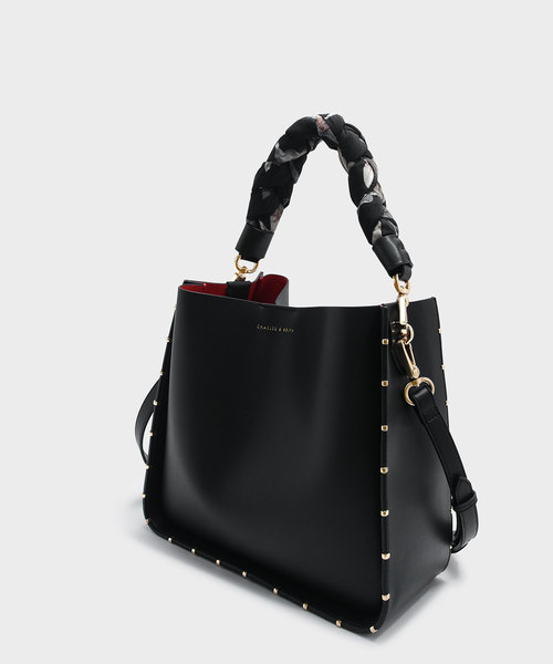 CHARLES & KEITH(チャールズ & キース)の「スカーフラップハンドルバッグ / SCARF WRAPPED HANDLE BAG(ショルダーバッグ・レディース・ブラック/グリーン/オレンジ・L)」の12枚目の写真