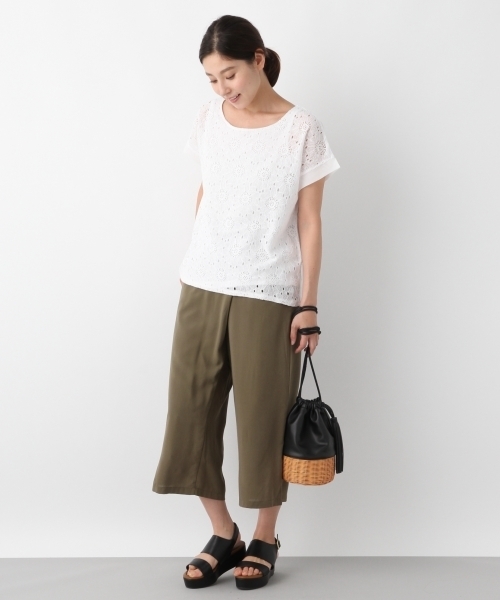 LEPSIM（レプシィム）の「R/Tクロプドワイドパンツ　796645（その他パンツ・レディース・ブラック/ベージュ/カーキ/オレンジ・MEDIUM/LARGE）」の9枚目の写真