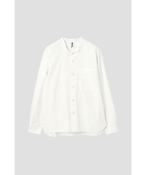 MHL.（エムエイチエル）の「DRY COTTON HOPSACK（シャツ/ブラウス・メンズ・ホワイト/ブラック・SMALL/MEDIUM/LARGE）」の2枚目の写真