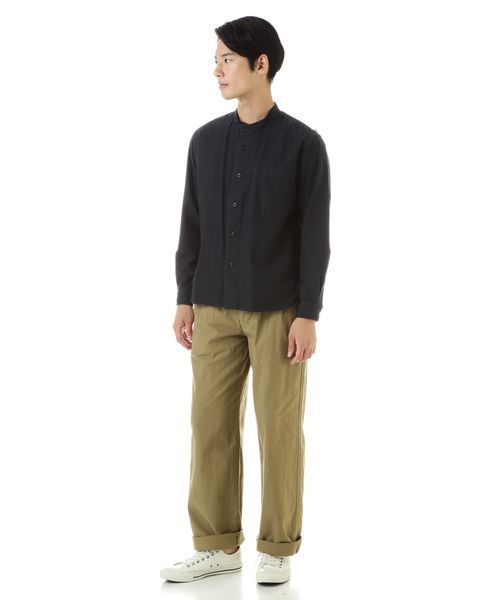 MHL.（エムエイチエル）の「DRY COTTON HOPSACK（シャツ/ブラウス・メンズ・ホワイト/ブラック・SMALL/MEDIUM/LARGE）」の11枚目の写真