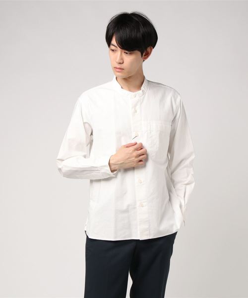 MHL.（エムエイチエル）の「DRY COTTON HOPSACK（シャツ/ブラウス・メンズ・ホワイト/ブラック・SMALL/MEDIUM/LARGE）」の8枚目の写真