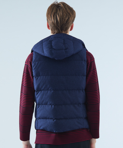 ABAHOUSE（アバハウス）の「【Recency of Mine】KWD撚り杢ジョーゼットダウンベスト（ブルゾン・メンズ・ブルー/ネイビー/チャコールグレー/ブラック・46/50/44/48）」の8枚目の写真