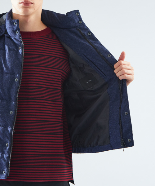 ABAHOUSE（アバハウス）の「【Recency of Mine】KWD撚り杢ジョーゼットダウンベスト（ブルゾン・メンズ・ブルー/ネイビー/チャコールグレー/ブラック・46/50/44/48）」の16枚目の写真