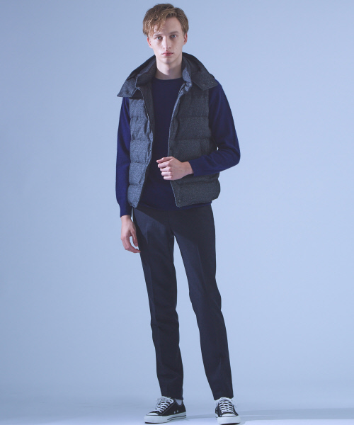 ABAHOUSE（アバハウス）の「【Recency of Mine】KWD撚り杢ジョーゼットダウンベスト（ブルゾン・メンズ・ブルー/ネイビー/チャコールグレー/ブラック・46/50/44/48）」の20枚目の写真