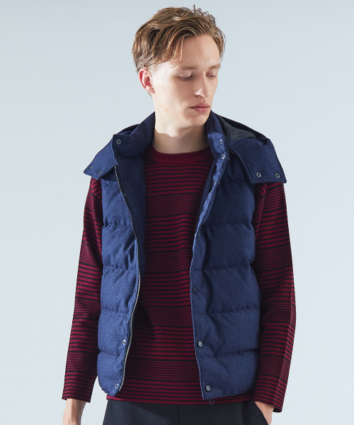 ABAHOUSE（アバハウス）の「【Recency of Mine】KWD撚り杢ジョーゼットダウンベスト（ブルゾン・メンズ・ブルー/ネイビー/チャコールグレー/ブラック・46/50/44/48）」の7枚目の写真