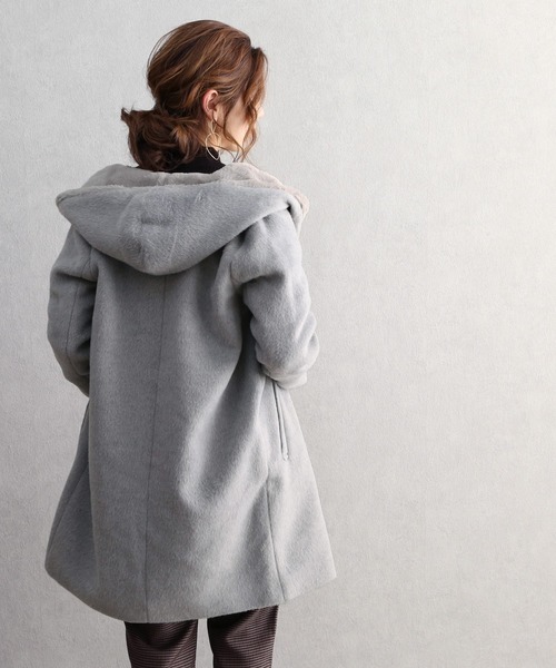 reca（レカ）の「シャギーファーロングコート（ダウンジャケット/コート・レディース・ライトグレー/杢グレー/キャメル/ピンクベージュ・M）」の3枚目の写真