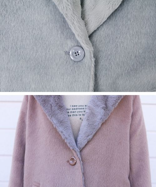 reca（レカ）の「シャギーファーロングコート（ダウンジャケット/コート・レディース・ライトグレー/杢グレー/キャメル/ピンクベージュ・M）」の8枚目の写真