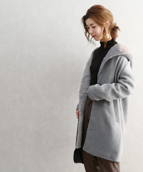 reca（レカ）の「シャギーファーロングコート（ダウンジャケット/コート・レディース・ライトグレー/杢グレー/キャメル/ピンクベージュ・M）」の20枚目の写真