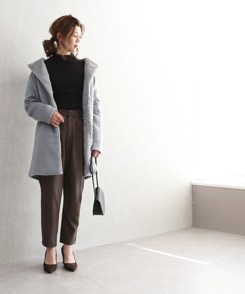 reca（レカ）の「シャギーファーロングコート（ダウンジャケット/コート・レディース・ライトグレー/杢グレー/キャメル/ピンクベージュ・M）」の19枚目の写真