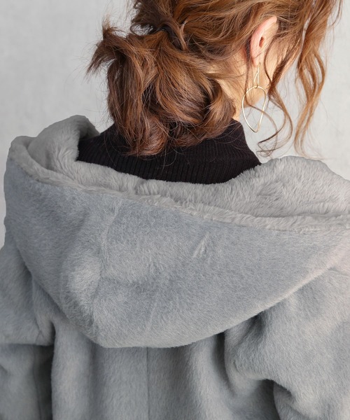 reca（レカ）の「シャギーファーロングコート（ダウンジャケット/コート・レディース・ライトグレー/杢グレー/キャメル/ピンクベージュ・M）」の18枚目の写真