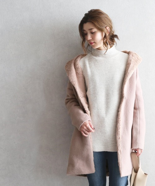 reca（レカ）の「シャギーファーロングコート（ダウンジャケット/コート・レディース・ライトグレー/杢グレー/キャメル/ピンクベージュ・M）」の17枚目の写真