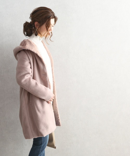 reca（レカ）の「シャギーファーロングコート（ダウンジャケット/コート・レディース・ライトグレー/杢グレー/キャメル/ピンクベージュ・M）」の22枚目の写真