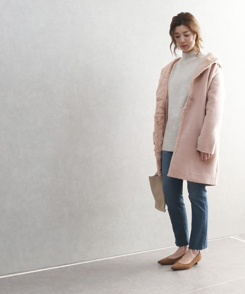 reca（レカ）の「シャギーファーロングコート（ダウンジャケット/コート・レディース・ライトグレー/杢グレー/キャメル/ピンクベージュ・M）」の16枚目の写真