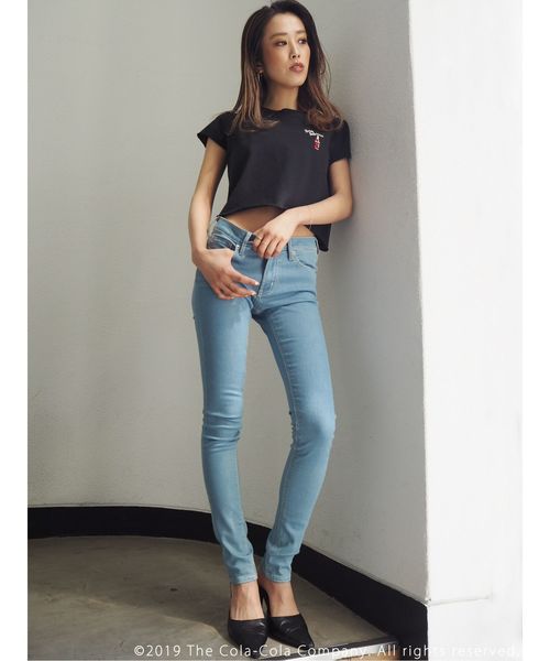 GYDA(ジェイダ)の「Coca-ColaボトルデザインショートTシャツ(Tシャツ/カットソー・レディース・ブラック/オフホワイト/レッド・FREE)」の10枚目の写真