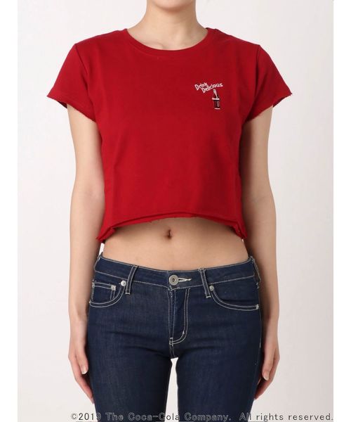 GYDA(ジェイダ)の「Coca-ColaボトルデザインショートTシャツ(Tシャツ/カットソー・レディース・ブラック/オフホワイト/レッド・FREE)」の21枚目の写真