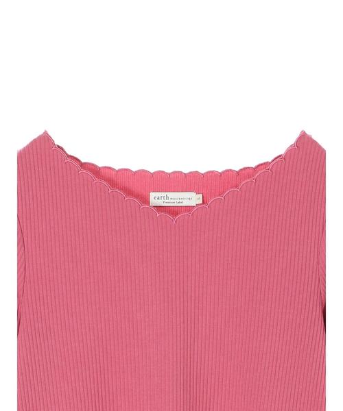 earth music&ecology（アースミュージックアンドエコロジー）の「・衿スカラップテレコプルオーバー ●＊（Tシャツ/カットソー・レディース・グレー系その他/アイボリー/ブラック/グリーン/ピンク/ラベンダー・S/M）」の12枚目の写真