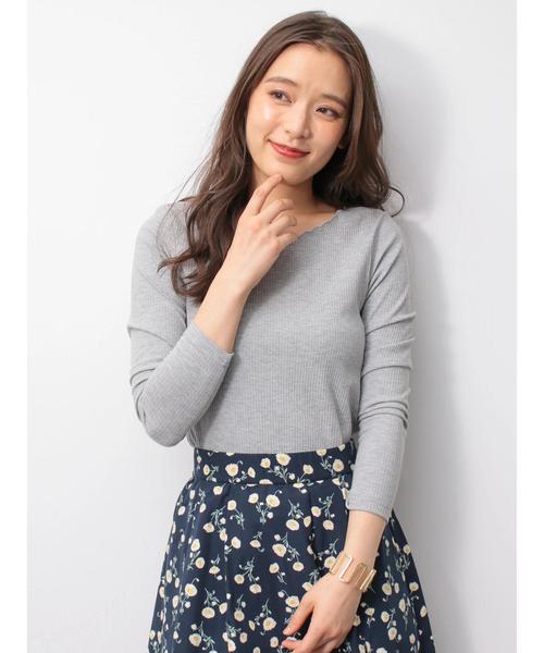 earth music&ecology（アースミュージックアンドエコロジー）の「・衿スカラップテレコプルオーバー ●＊（Tシャツ/カットソー・レディース・グレー系その他/アイボリー/ブラック/グリーン/ピンク/ラベンダー・S/M）」の15枚目の写真