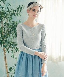 earth music&ecology | ・衿スカラップテレコプルオーバー(Tシャツ/カットソー)