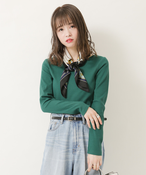 earth music&ecology（アースミュージックアンドエコロジー）の「・衿スカラップテレコプルオーバー ●＊（Tシャツ/カットソー・レディース・グレー系その他/アイボリー/ブラック/グリーン/ピンク/ラベンダー・S/M）」の22枚目の写真