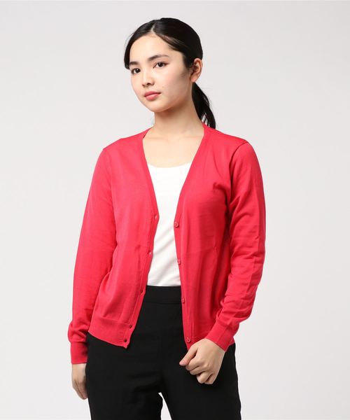 A/C DESIGN BY ALPHA CUBIC（エーシーデザインバイアルファキュービック）の「春夏カラーVネックカーディガン（カーディガン/ボレロ・レディース・ピンク/グリーン/ネイビー/ラベンダー・M size/L size）」の11枚目の写真