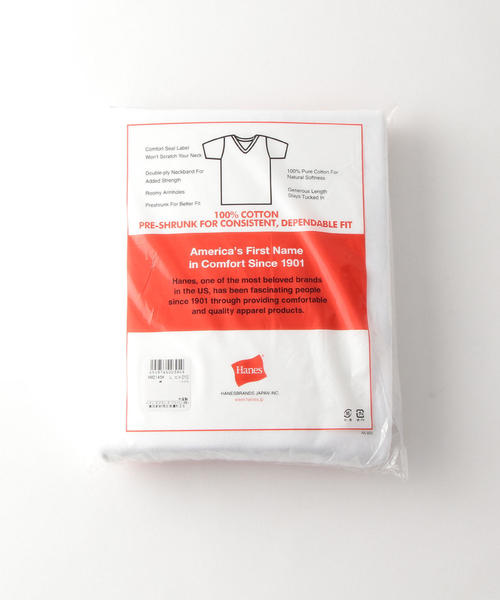 HANES（ヘインズ）の「＜Hanes＞ V-NECK 3P TEE/パックTシャツ（Tシャツ/カットソー・メンズ・ホワイト・LARGE/MEDIUM）」の4枚目の写真