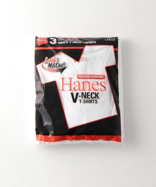 HANES（ヘインズ）の「＜Hanes＞ V-NECK 3P TEE/パックTシャツ（Tシャツ/カットソー・メンズ・ホワイト・LARGE/MEDIUM）」の2枚目の写真