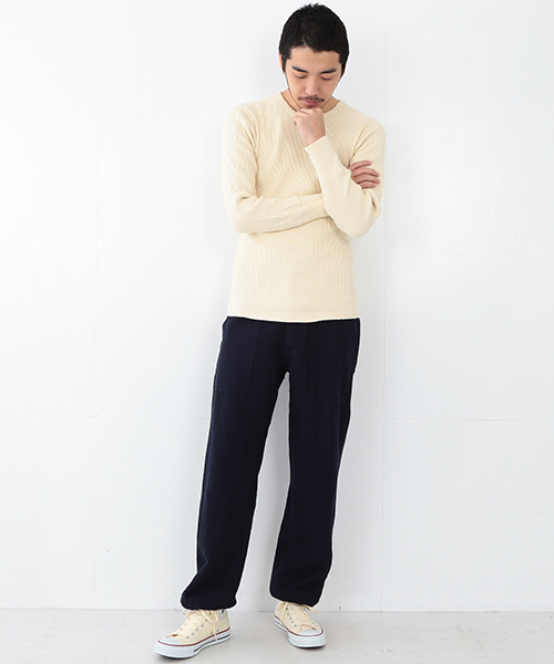 Healthknit（ヘルスニット）の「Healthknit / スーパー ヘビー サーマル（Tシャツ/カットソー・メンズ・ナチュラル/チャコールグレー/ネイビー/グレー・SMALL/MEDIUM/LARGE）」の7枚目の写真