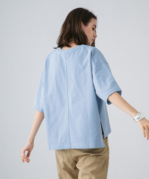 PUBLIC TOKYO（パブリックトウキョウ）の「極 MVS クルーネック 無地 Tシャツ（Tシャツ/カットソー・レディース・ホワイト/ピンク/ダークグレー/ライトベージュ/サックスブルー/カーキ・FREE）」の5枚目の写真