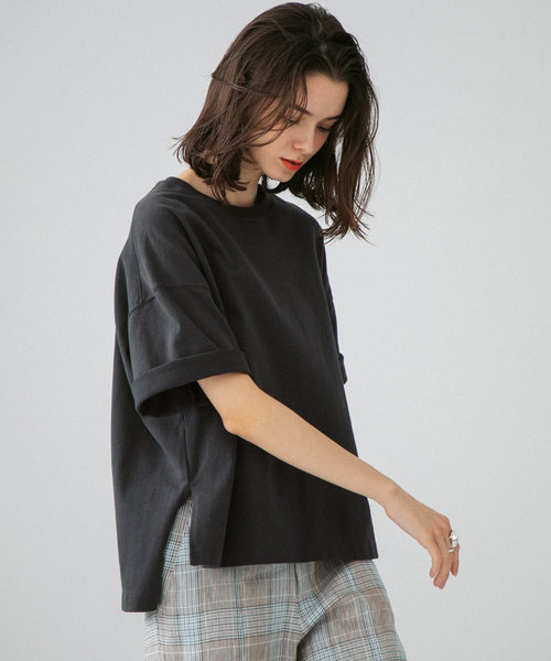 PUBLIC TOKYO（パブリックトウキョウ）の「極 MVS クルーネック 無地 Tシャツ（Tシャツ/カットソー・レディース・ホワイト/ピンク/ダークグレー/ライトベージュ/サックスブルー/カーキ・FREE）」の3枚目の写真